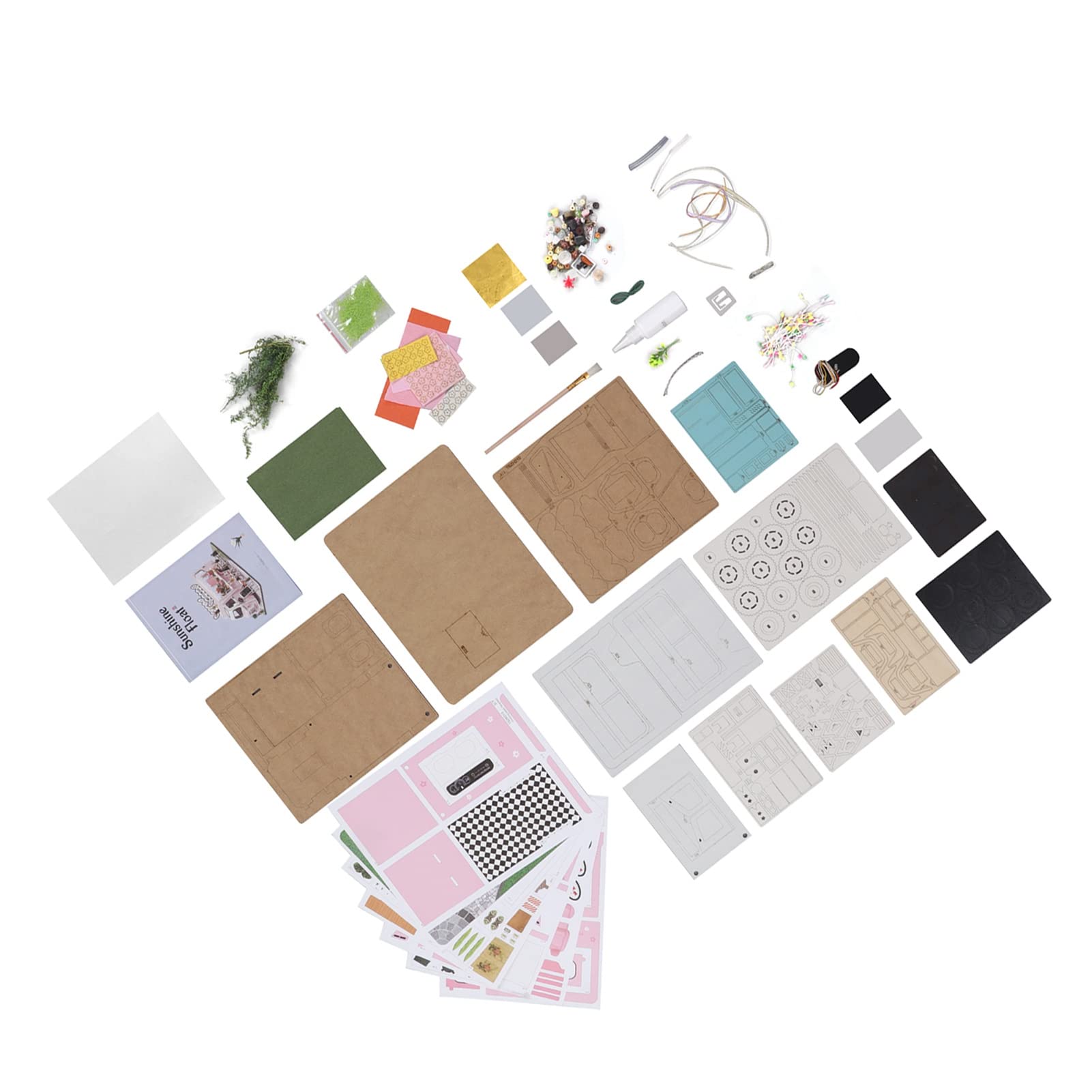 Kit Puzzle per Casa delle Bambole in Miniatura con Lampada a LED per la Decorazione Domestica Sopra i 14 Anni