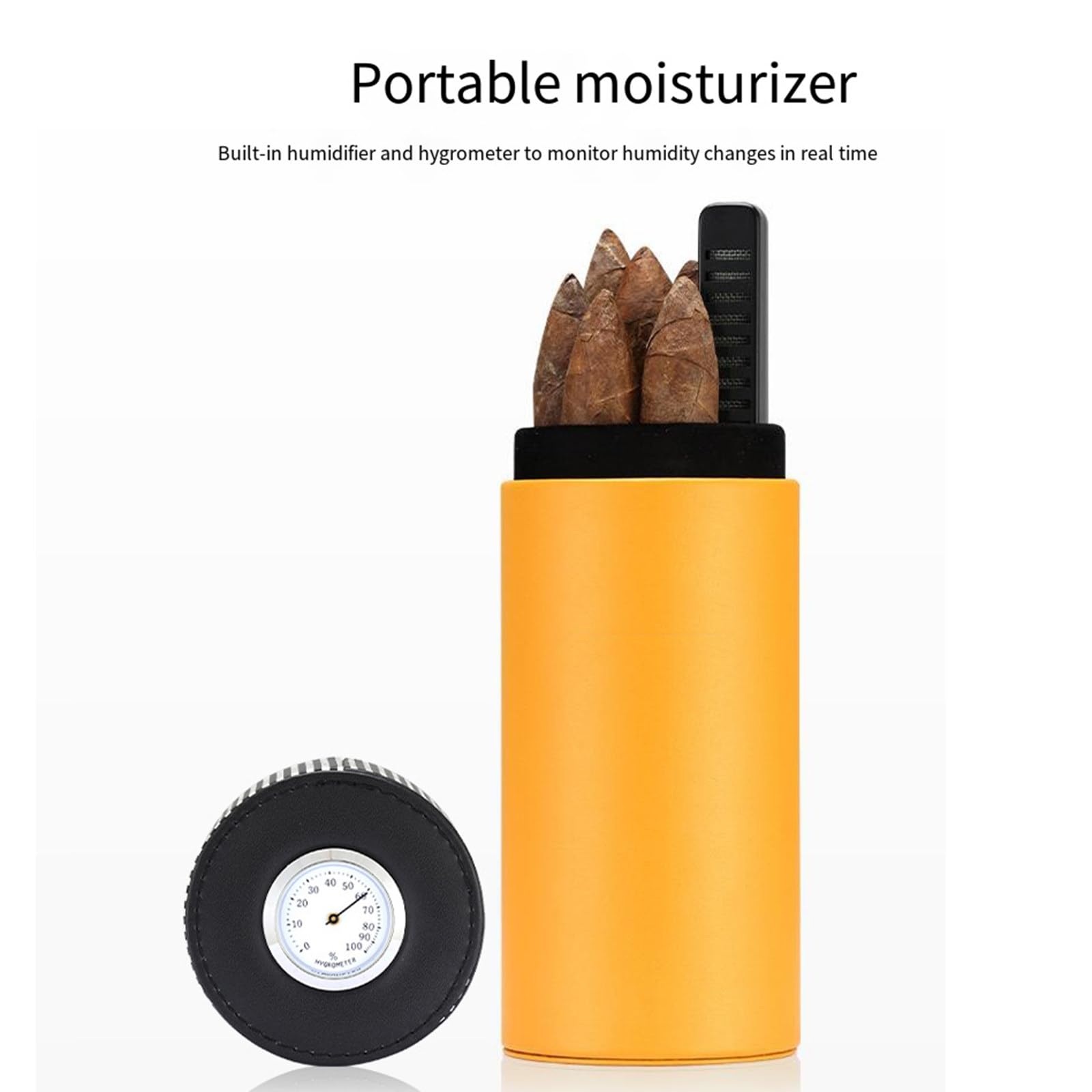 MRKU Scatole per sigari, umidificatori, Porta sigari da Viaggio con Tubo umidificatore e igrometro