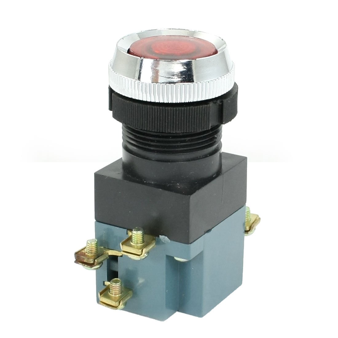 Sourcingmap AC 600V 10A Indicator Light I/O Start Stop Momentary Push Button Switch, Yellow