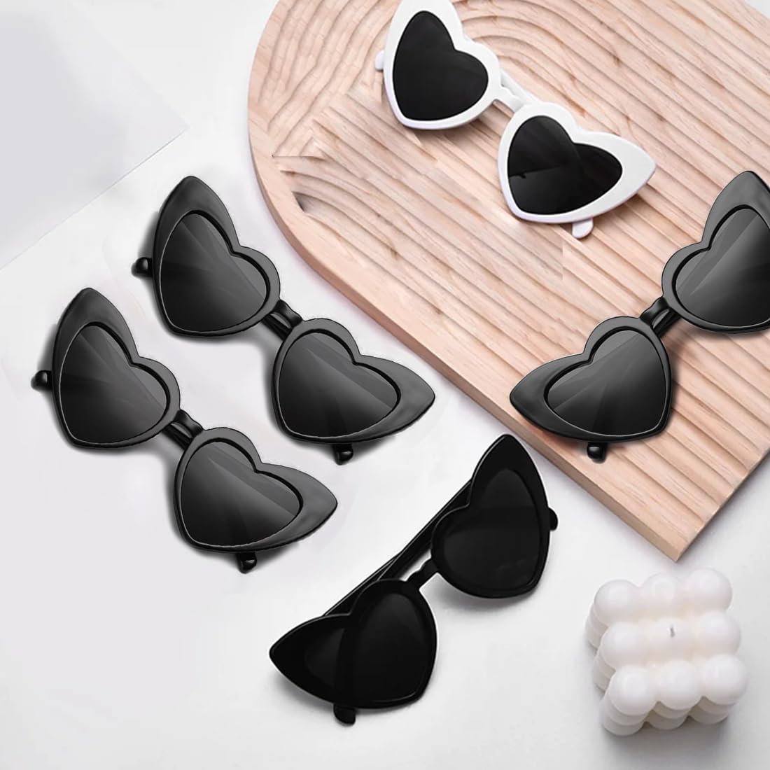 Occhiali A Forma Di Cuore Trasparenti - Per Feste, Costumi, Colorati, Senza Montatura, 2/10/20 Pezzi - Foto 6