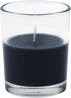 Zest Candle 12-Piece Votive Candles, Black Round Glass