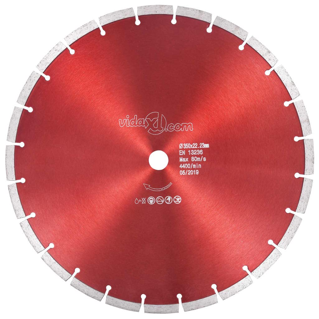 Disco de corte de diamante de 350 mm para acero, hormigón, granito y ladrillo – Hoja de sierra de diamante profesional para amoladora angular y cortadora
