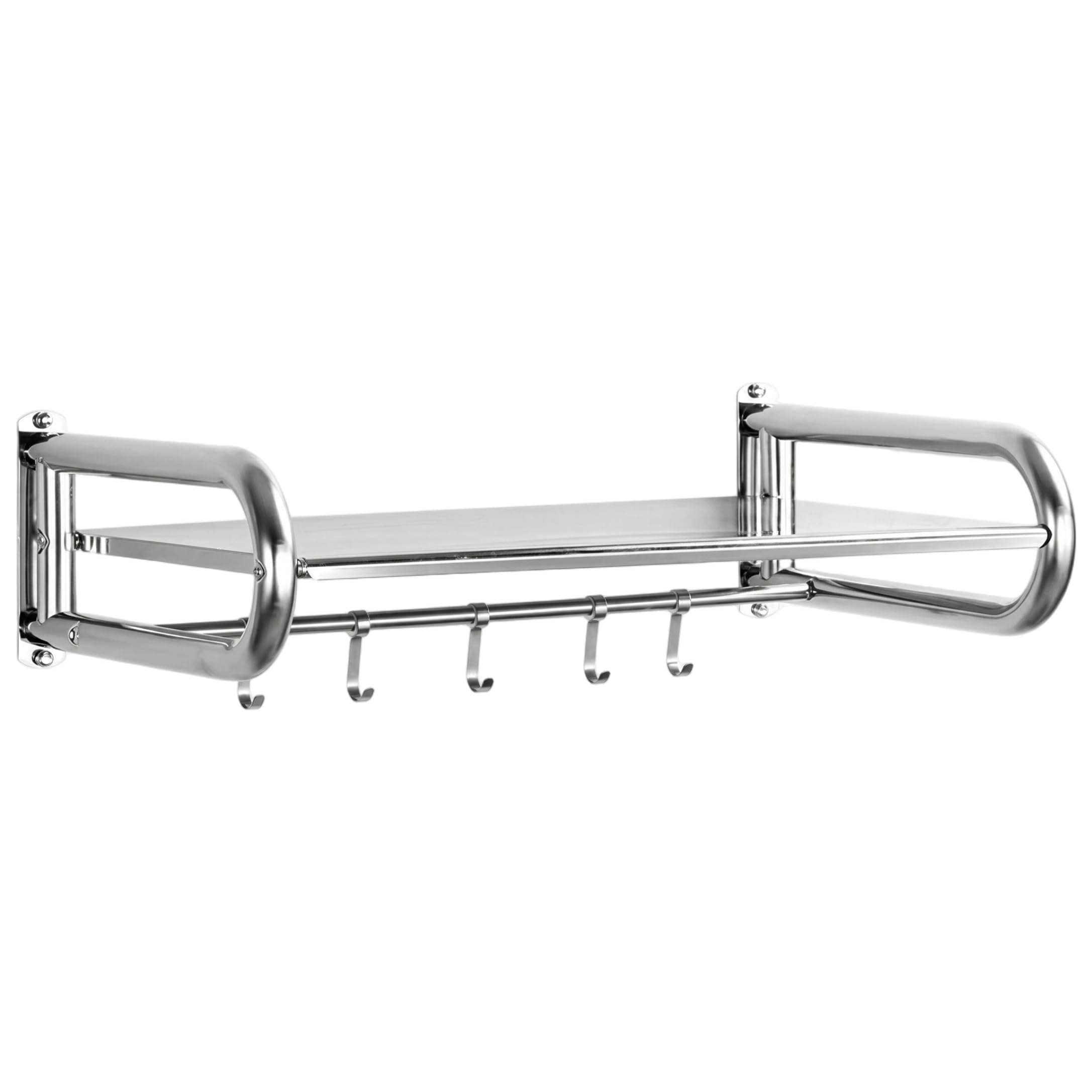 Support micro-ondes inox 50x36cm robuste avec crochets cuisine