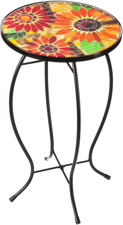 Evergreen Garden Faux Mosaic Table, Sunflower