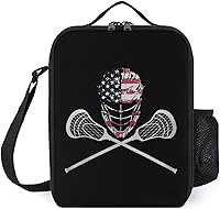 Vista 1 de Lacrosse - Lonchera aislada con bandera para casco, reutilizable, bolsa de comida impermeable con correas ajustables para mujeres y hombres