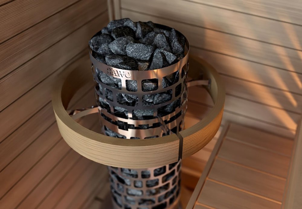Sawo Aries Round Tower Premium 3HE Sauna Poêle Électrique 7,5 kW 230V 1N / 400V 3N