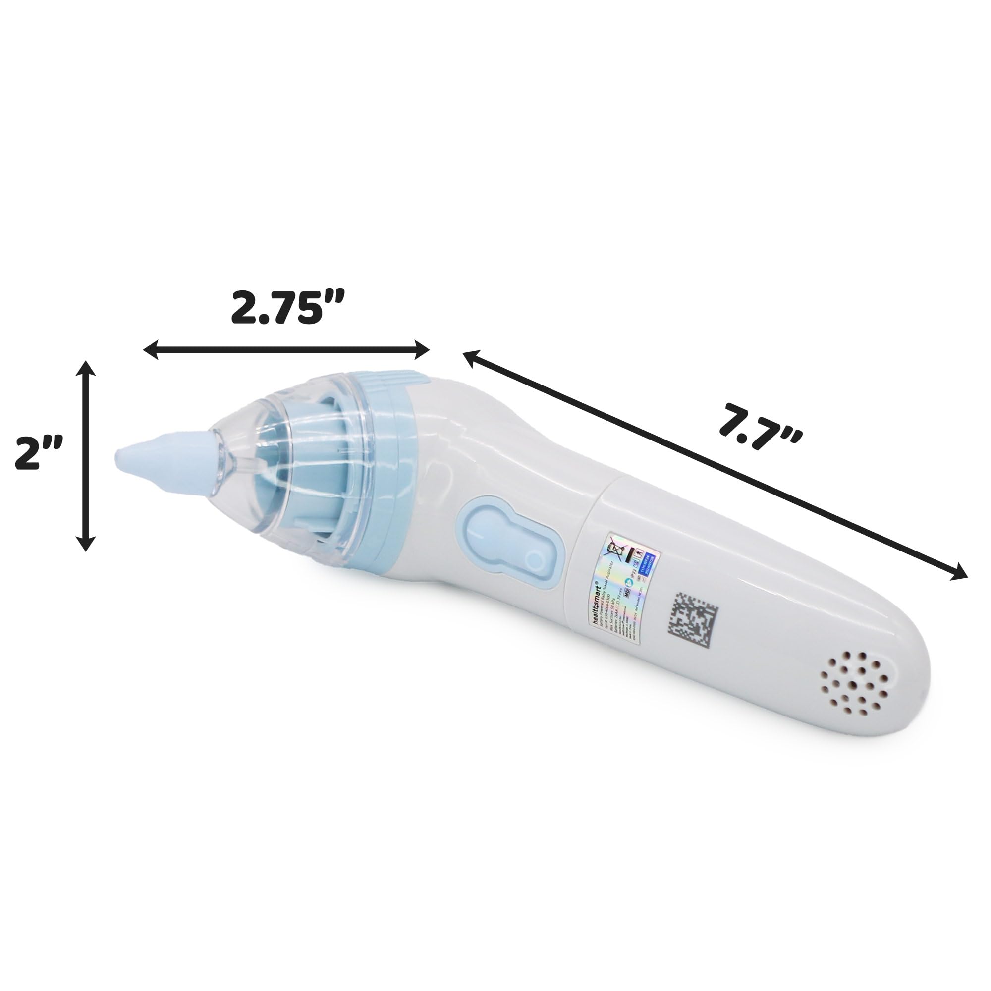 HealthSmart Aspirador nasal para bebé, 3 niveles de succión + 3 puntas de silicona, succión nasal ergonómica para bebé, aspirador nasal para bebé pequeño, succión nasal eléctrica para bebé, rimas