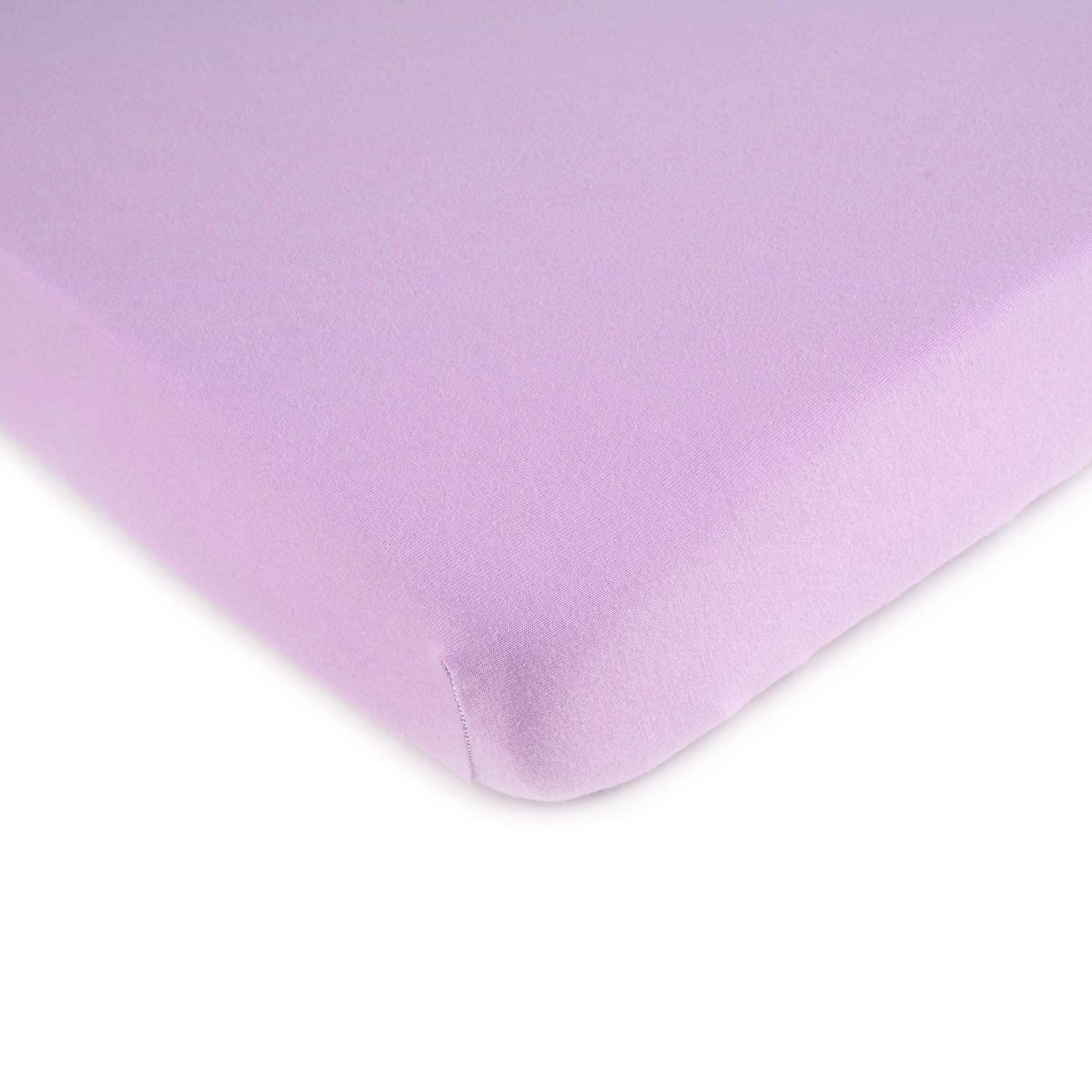 SheetWorld 100% Cotton Jersey Fitted Crib Toddler Sheet 28 x 52, Solid Lavender, Made in USA