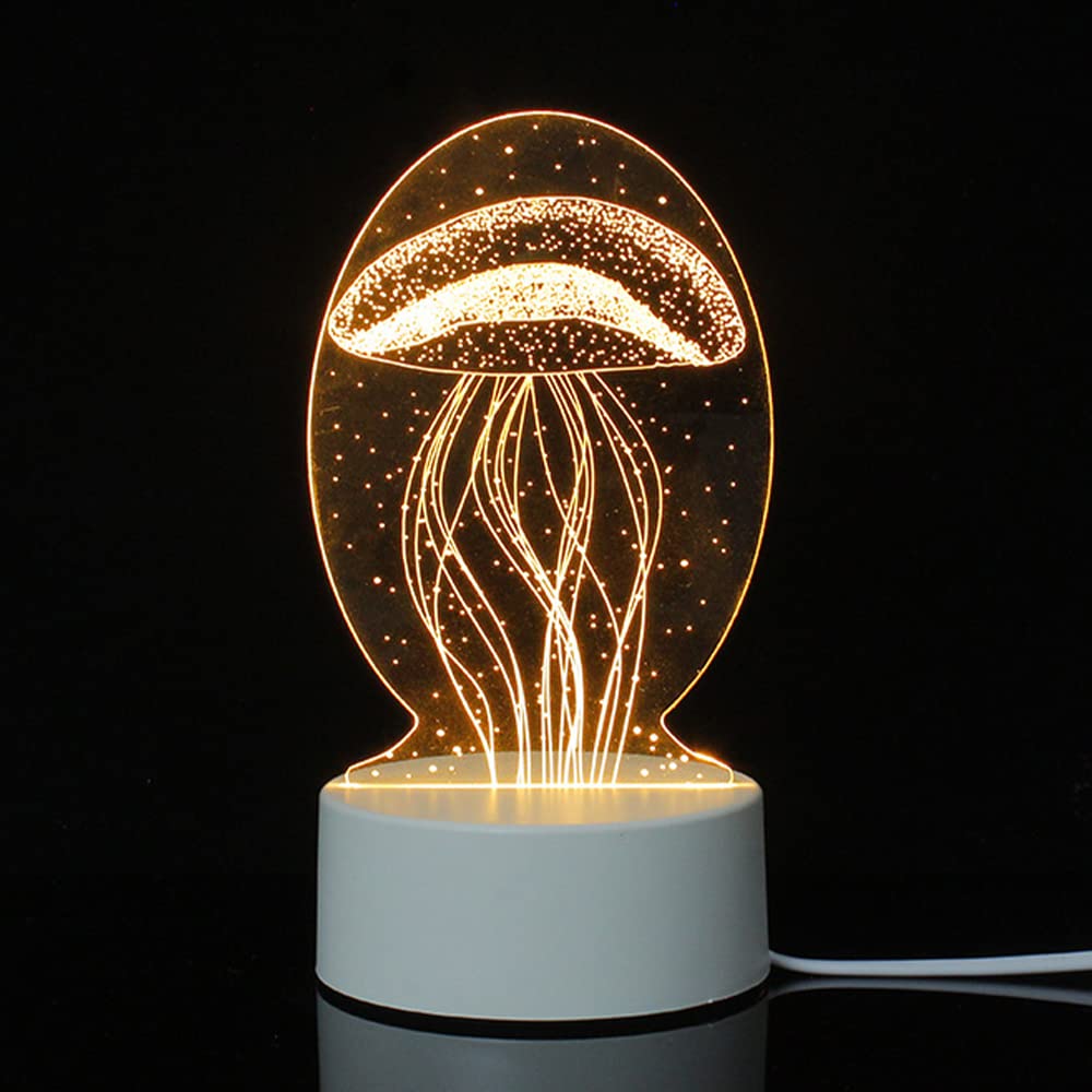 Ulalaza Night Light 3D Illusion Lamp Warm Light Lights Bedroom Living Room Decorations Christmas Halloween Birthday Gifts for Kids Children Teen