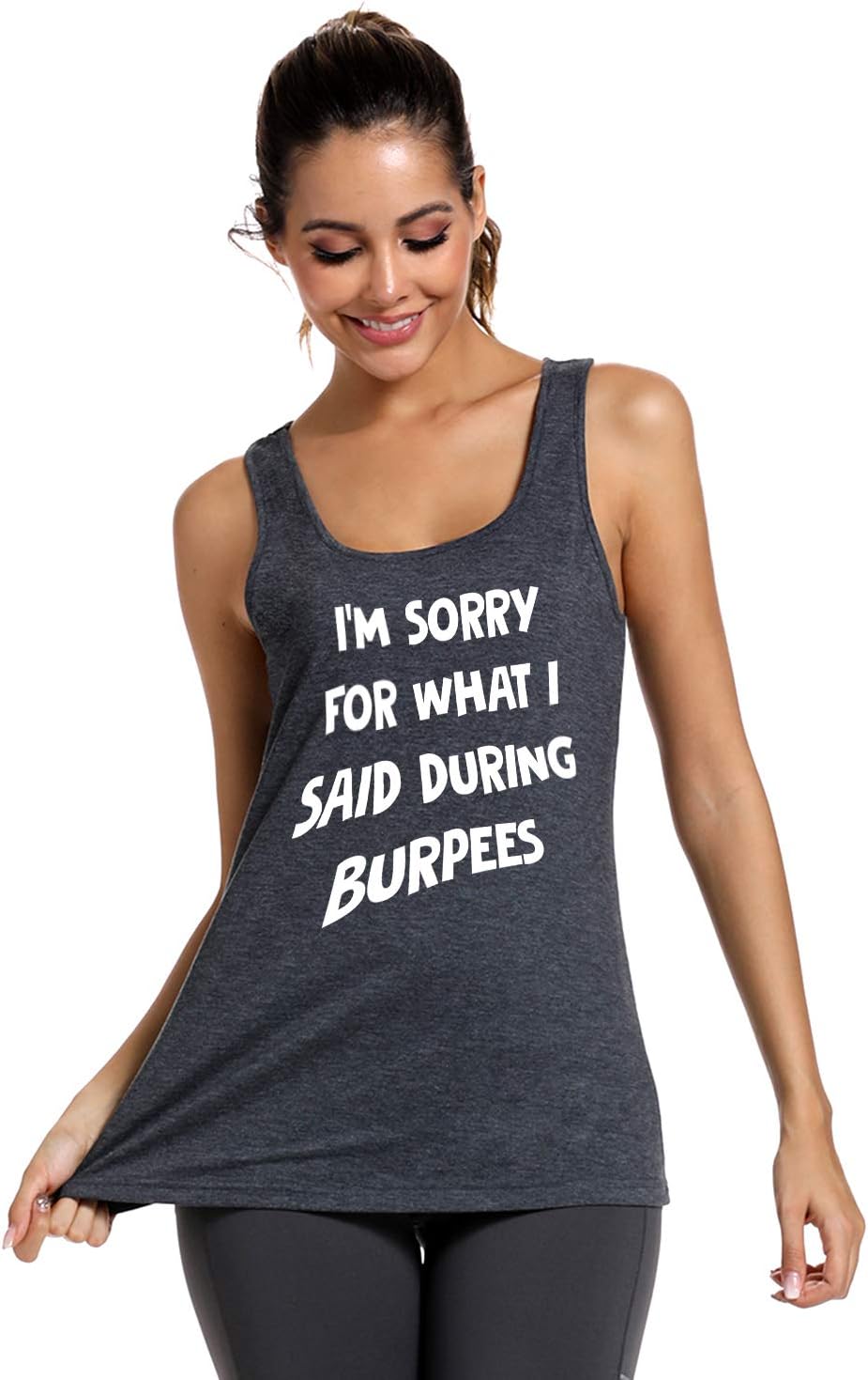 FANNOO Workout Tank Tops for Women-Womens Funny Saying Fitness Gym Burprees Racerback Sleeveless Shirts - Image 5