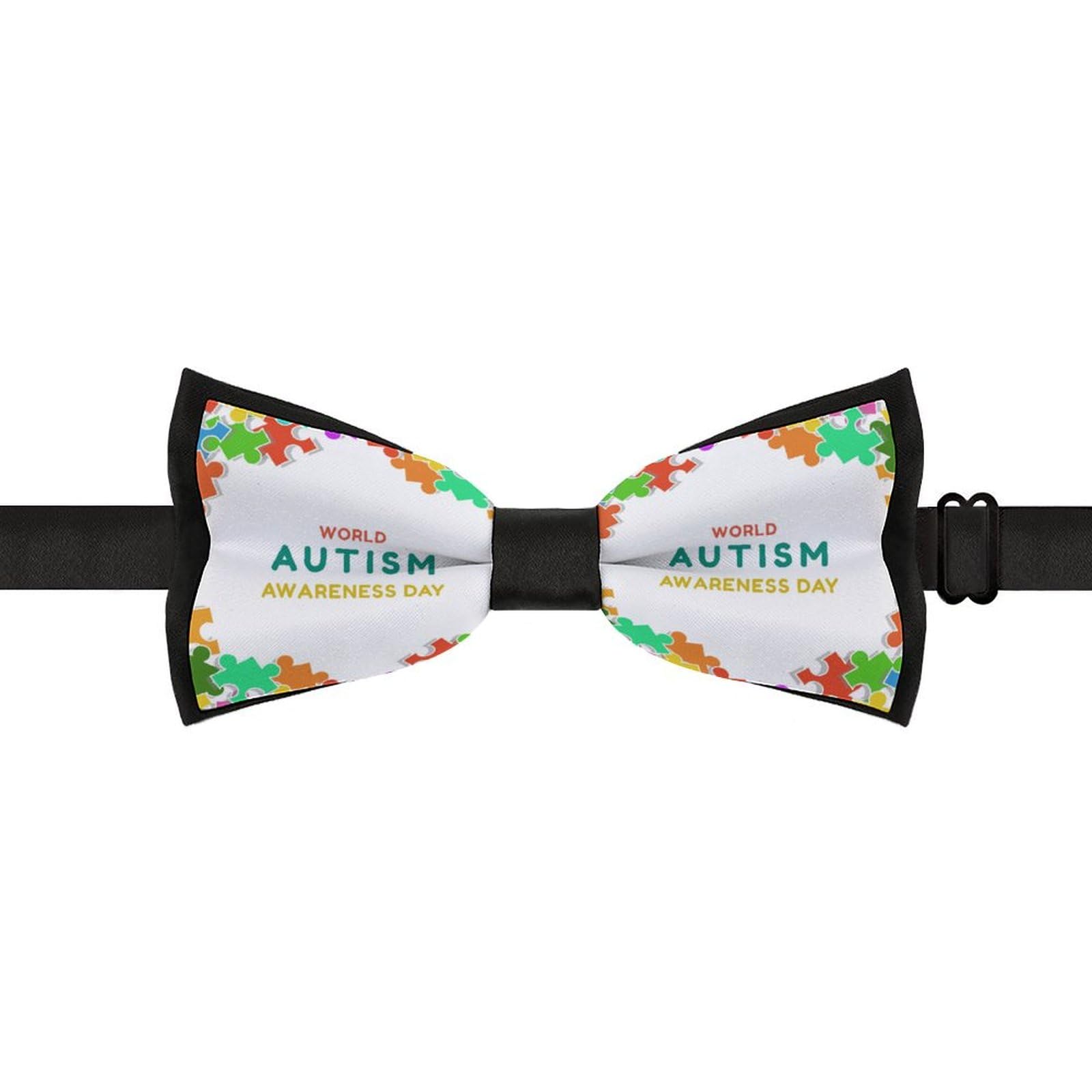 GoasNei Autistic Autism Awareness Day Month 2023 Bow Tie for Men Adjustable Necktie Funny Tie Neck Ties for Weddings Party