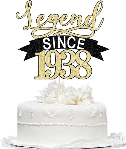 Legend Since 1938 - Decoración para pastel de cumpleaños de 85 años, divertida decoración de 85 años y fabulosa, suministros de decoración de fiesta