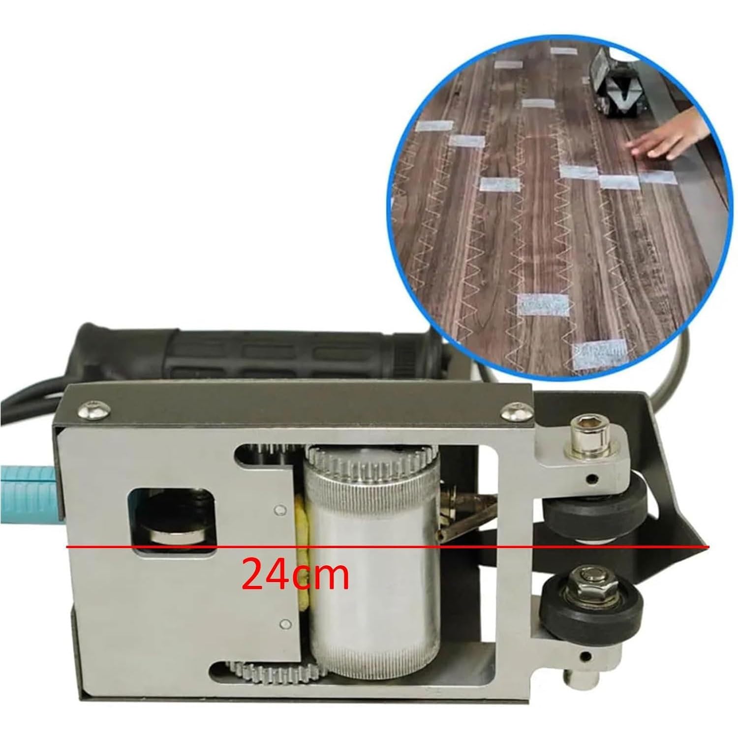 Macchina automatica per cucire impiallacciatura 60 W, strumento portatile per patchwork cicloide in acciaio inossidabile per la lavorazione del legno e la riparazione domestica