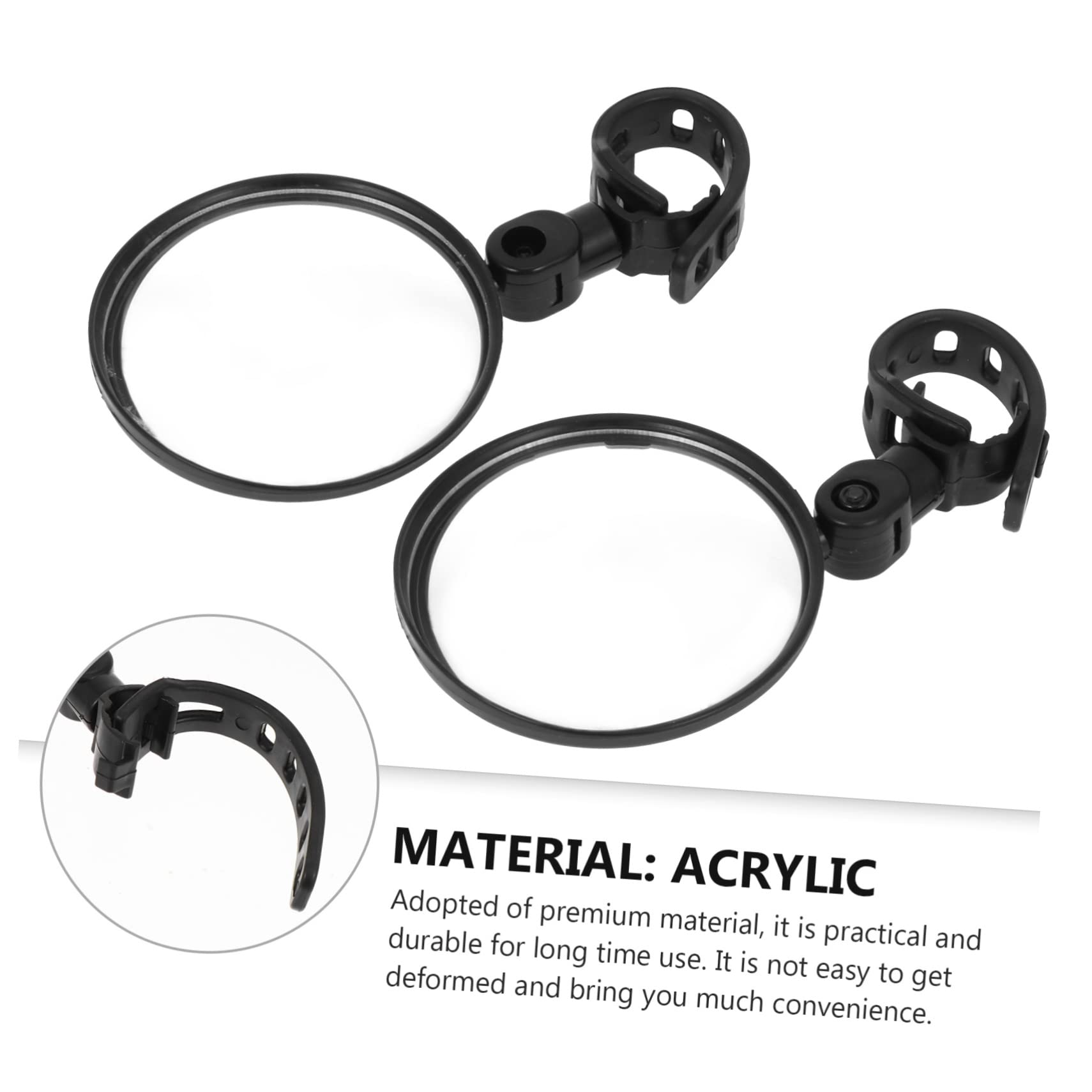 3 Set Specchietto Retrovisore Convesso Per Biciclette Facile Su Manubrio Sicurezza Per Ciclisti E Mountain Bike Visione 2 Pezzi*3