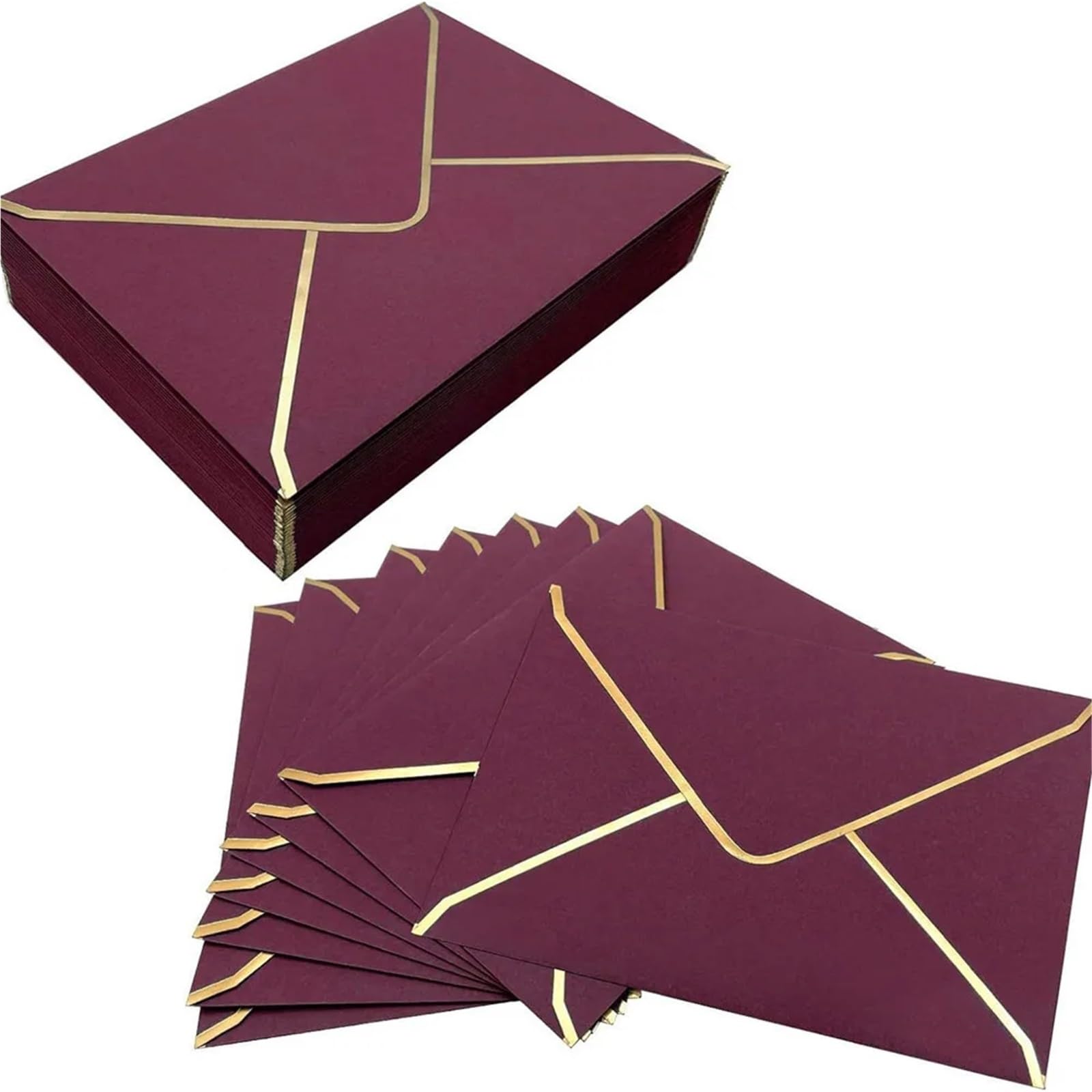 Geschenkkartenumschläge, 40 Stück, A7-Papierumschläge for Hochzeitseinladungen, Schreibwaren, Postkarten, Fotoverpackungen, Feiertage(A7 orange)