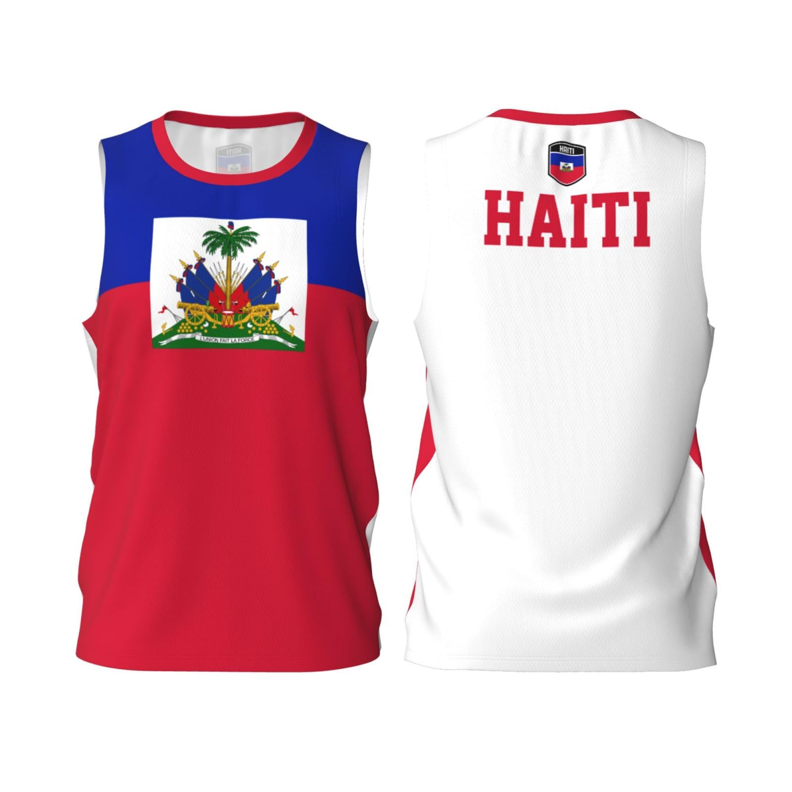 YiiLi Haiti Flag Basketball Jerseys Sports 3D Shirt for Men Running Fitness Training Team Jersey