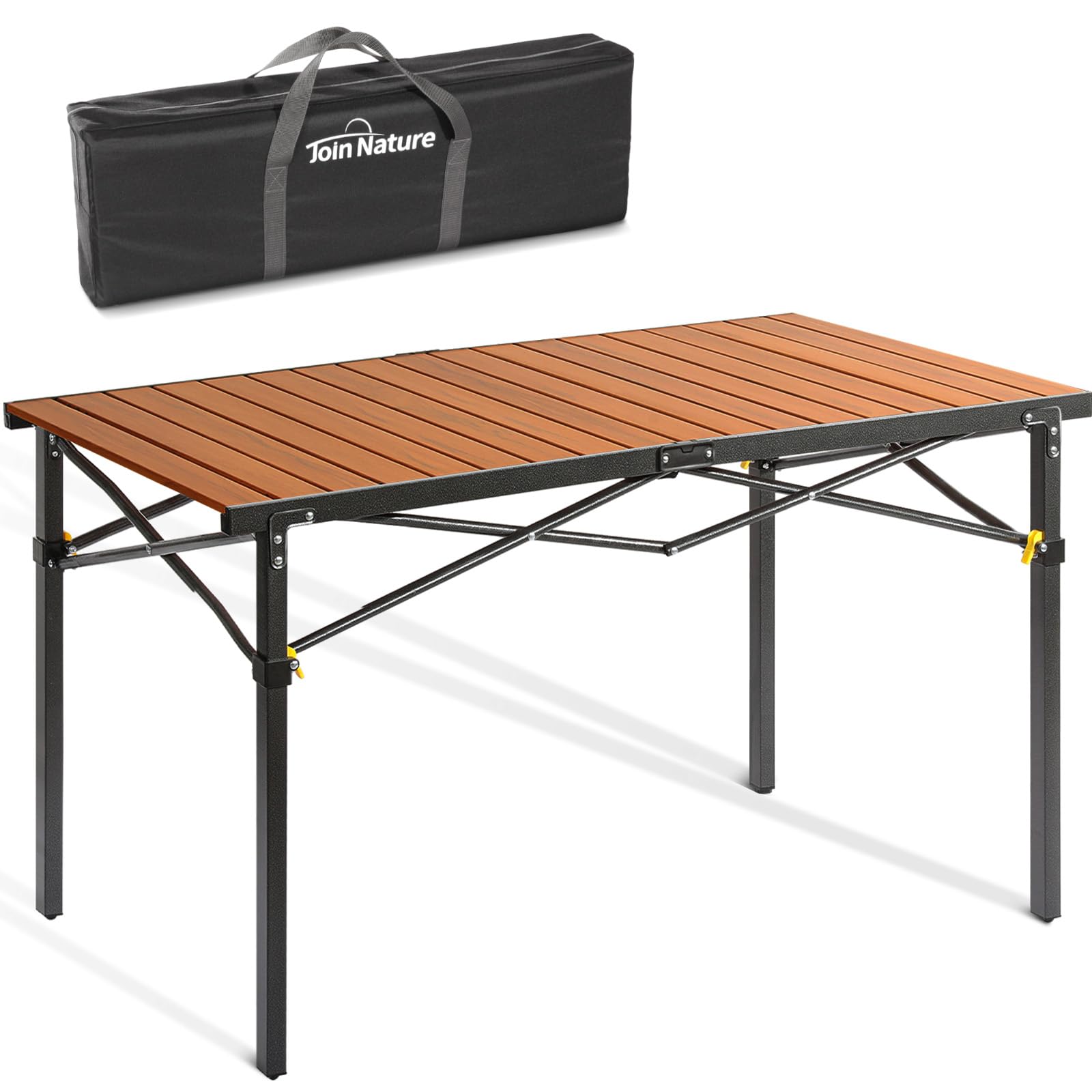 Join Nature Campingtisch Klappbar Bis 100KG mit Tragetasche Alu Klapptisch für 6 Personen - Roll Up Camping Tisch 118 x 70CM Übergröße Rolltisch für Camping, Outdoor, Garten, Balkon, Picknick, Strand