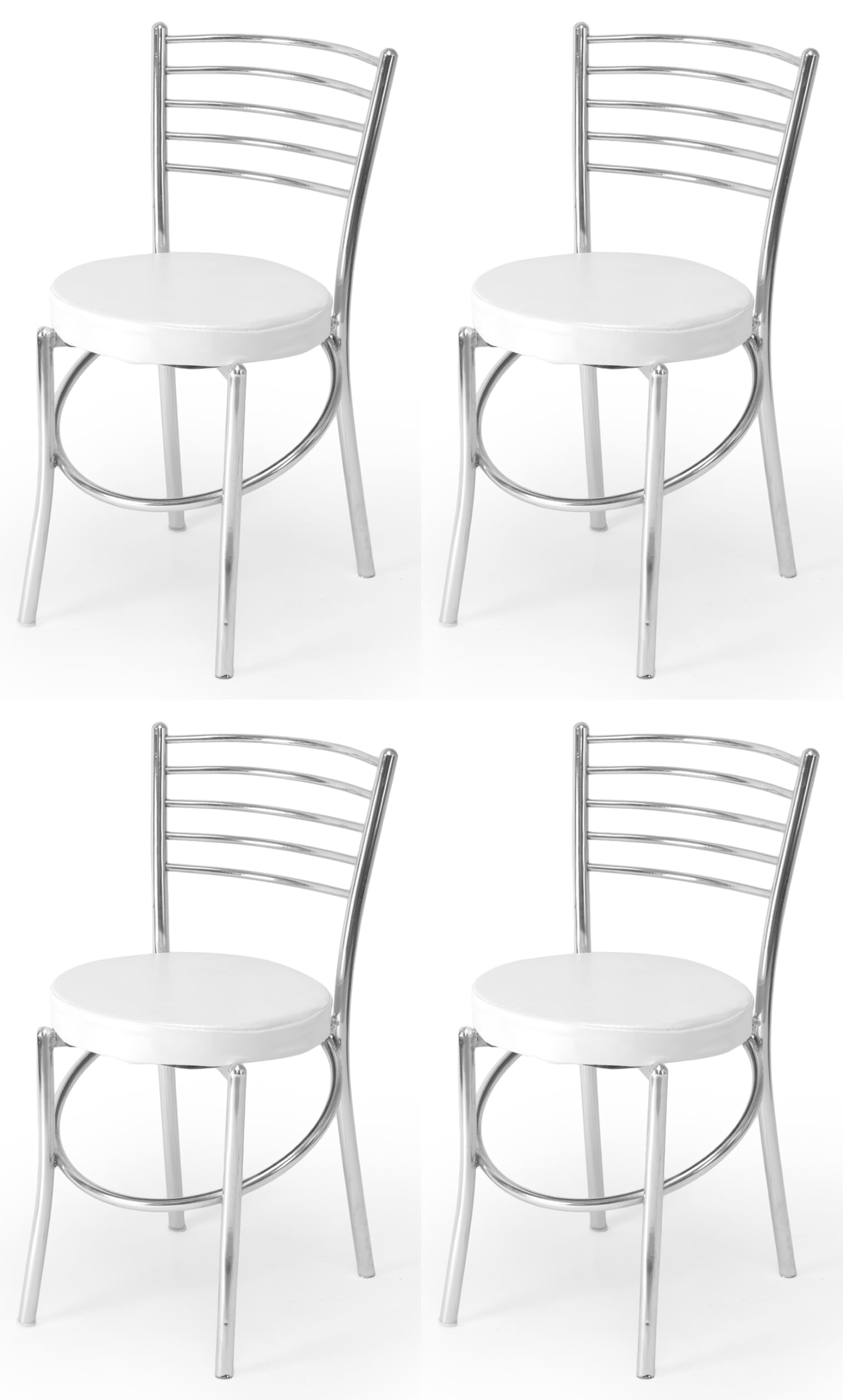 Goyal steel & furniture Office Home Study Ergonomic Dining Chair Hotel Restaurant Chair with Steel Chrome Polish and leatherite seat (4, Grey, Standard)-image-49