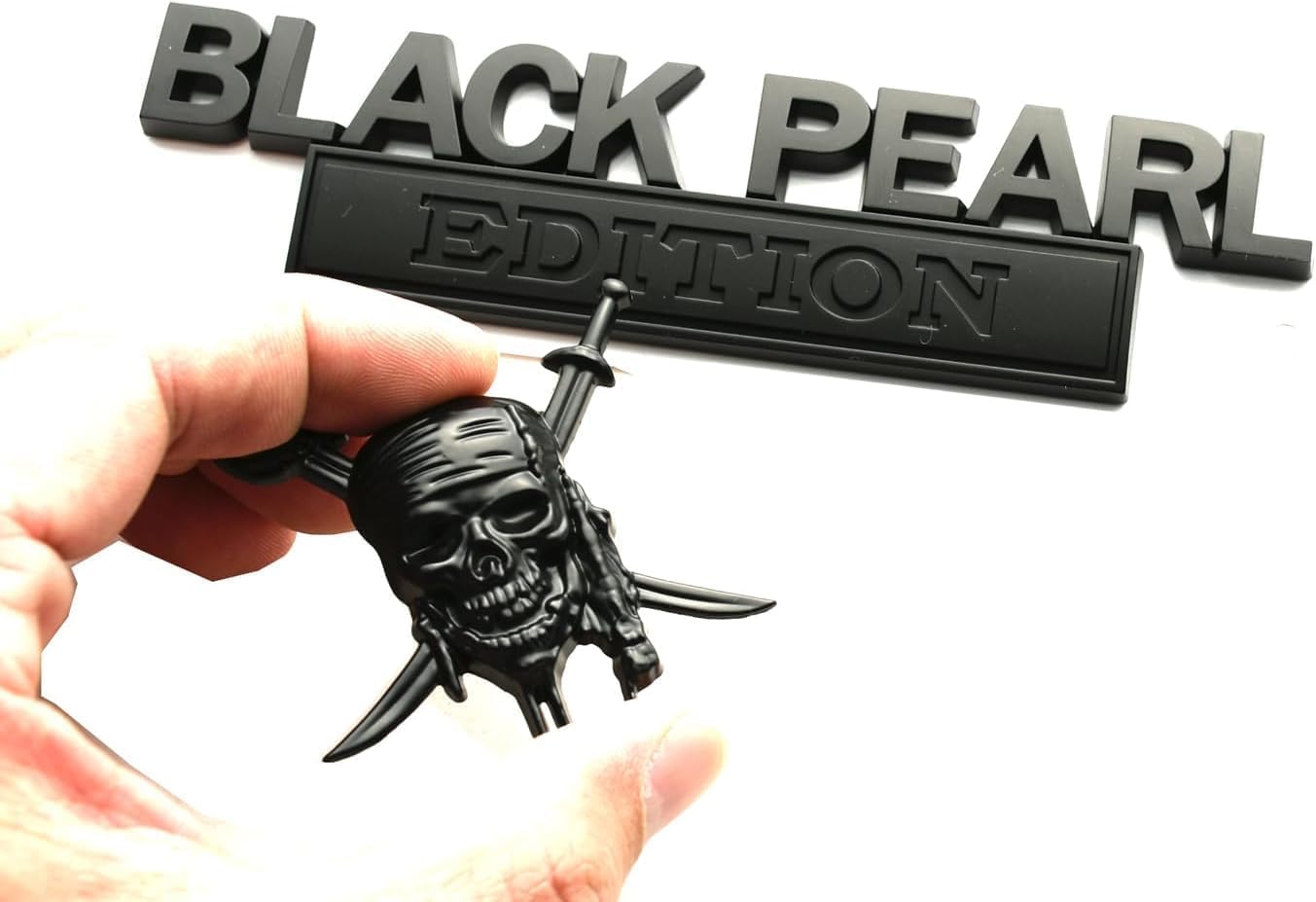 Set Pirate Black Pearl Emblems Captains Jack Sparrow Sticker Badge Pearl Edition Badge Replacement for Universal Truck F150 F250 F350 Silverado 1500