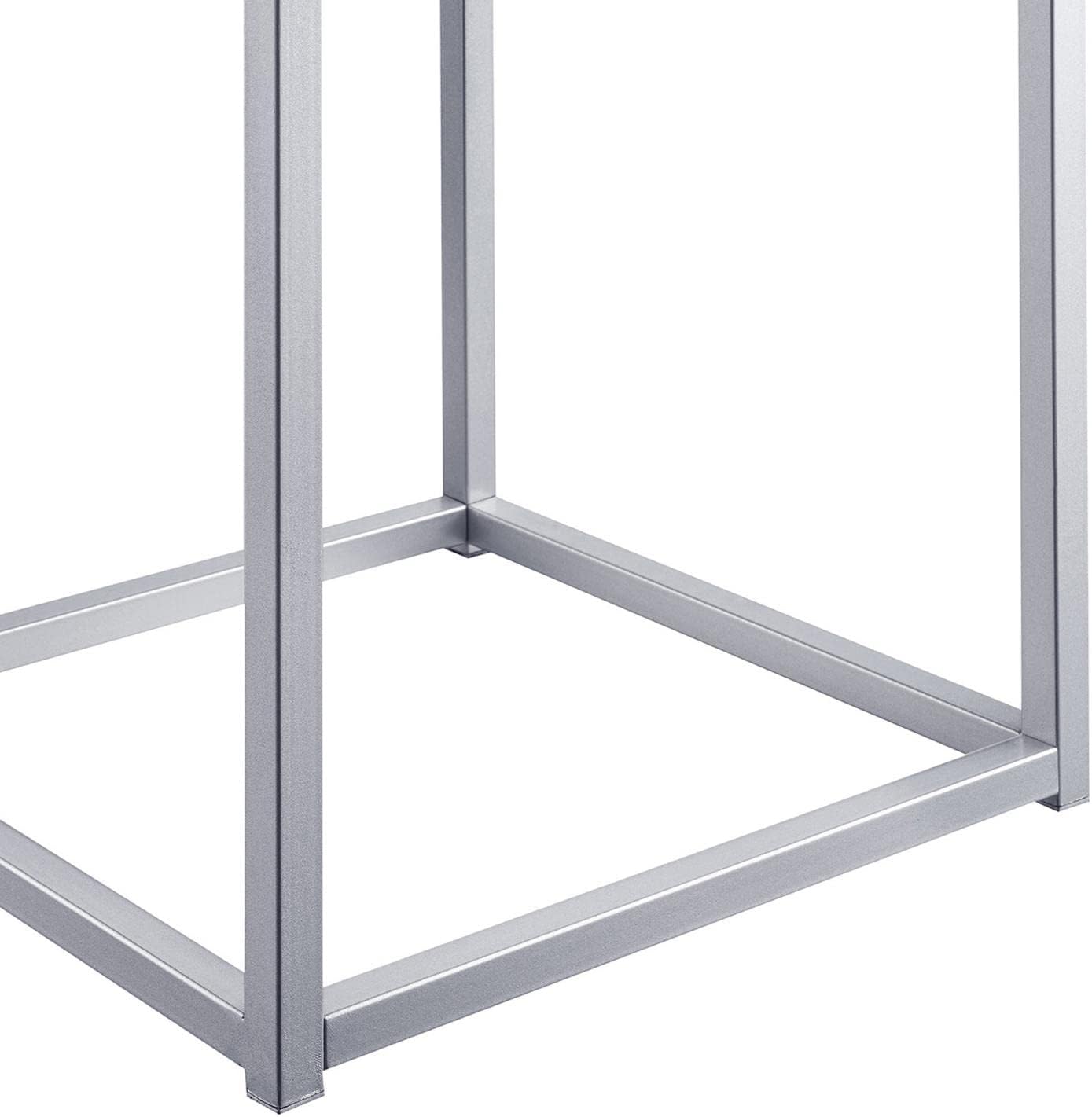 Glamorous Mirrored Square End Table with Metal Frame and Storage