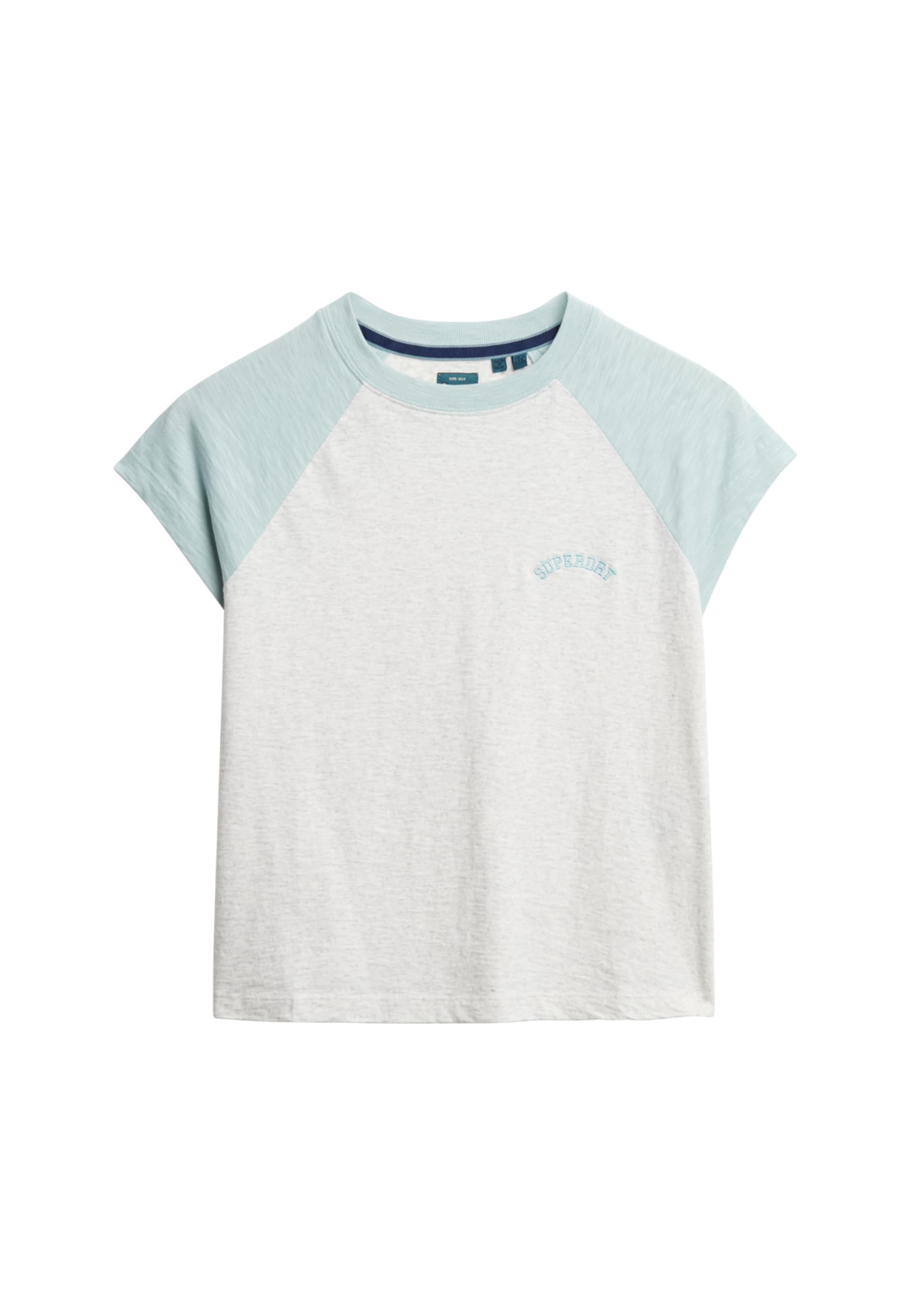 Superdry Damen Raglan-T-Shirt aus Bio-Baumwolle – Logo, Creme, Größe 44