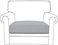 Vista 441 de Easy-Going Fundas Elásticas de 3 Piezas para Cojines de Sofá para Sofá Seccional Izquierdo/Derecho en Forma de L Chaise Lounge Funda de Asiento