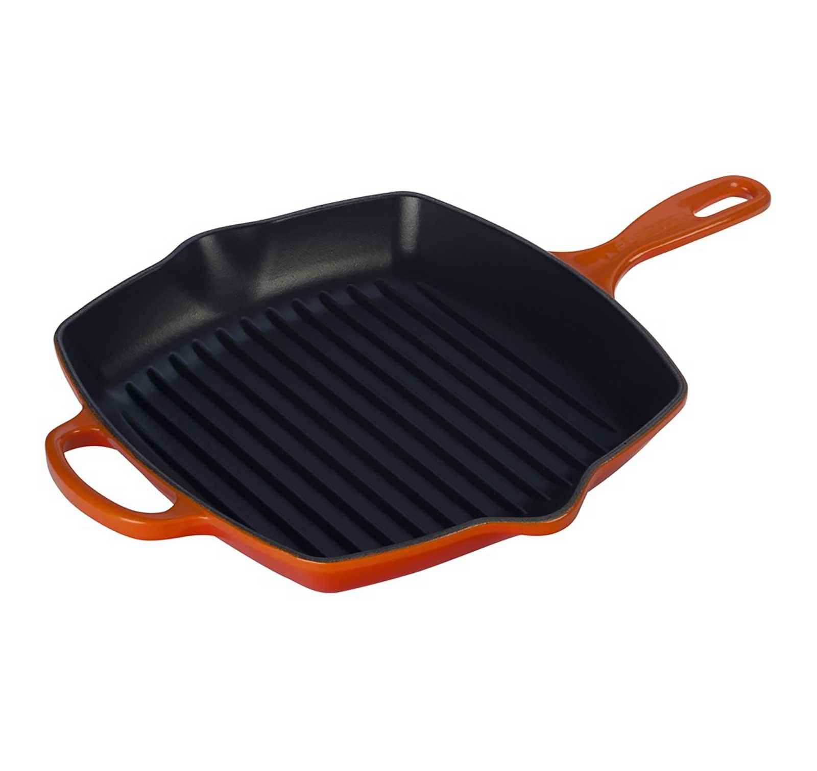 LE CREUSET Sartén skillet cuadrada grill de hierro fundido, 26 cm, Volcanico, 20183260900422