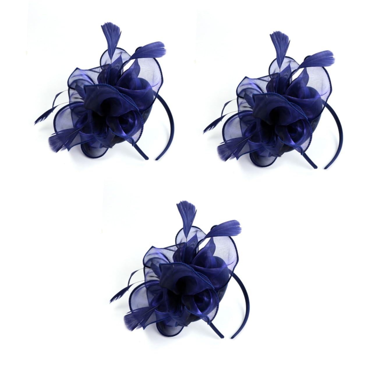 FRCOLOR 3pezzi Fascinator Elegante Organza Con Piume Per Matrimonio e Occasioni Speciali Accessorio Per Donne e Ragazze