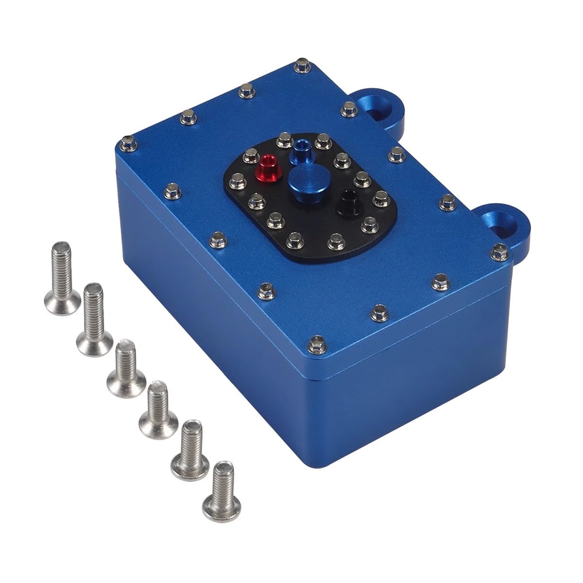 1/10 RC Crawler Receiver Box CNC Aluminum Alloy Scale Fuel Cell Receiver Box for 1/8 1/10 Axial Yeti Rock RC Crawler SCX10 VS4-10 TRX4 (Blue)