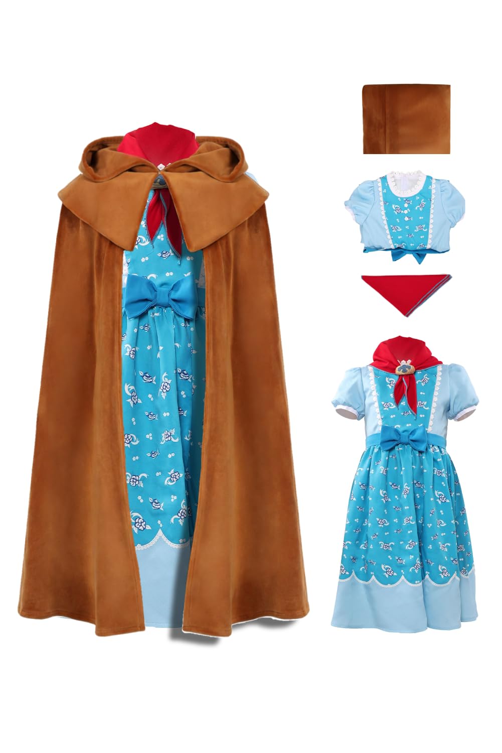 Disfraz de Holly Wheeler Strange Holly Azul Vestido Marrón Capa Capucha Disfraz Carnaval Halloween