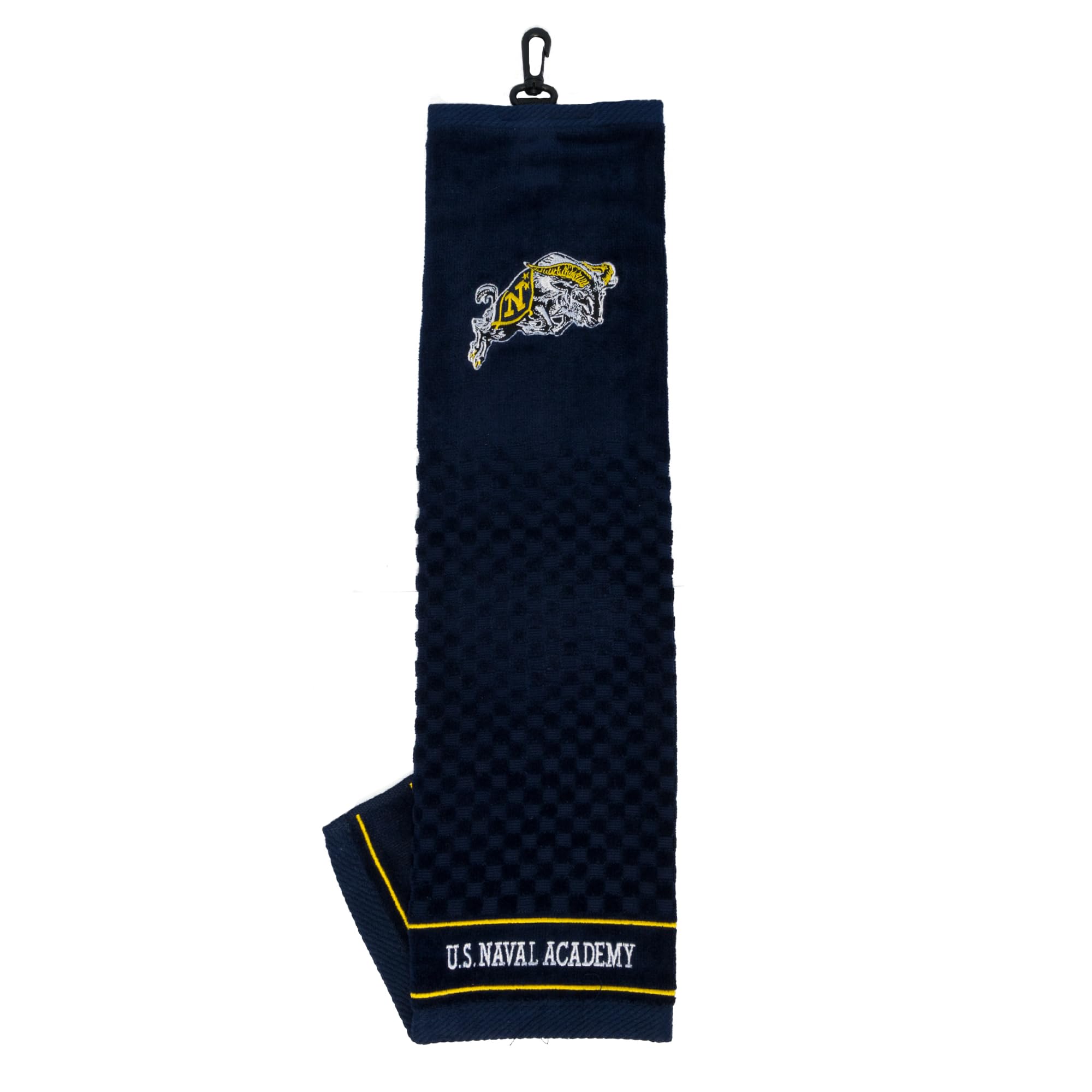 Team Golf NCAA Navy Midshipmen Embroidered Golf Towel Embroidered Golf Towel, Checkered Scrubber Design, Embroidered Logo