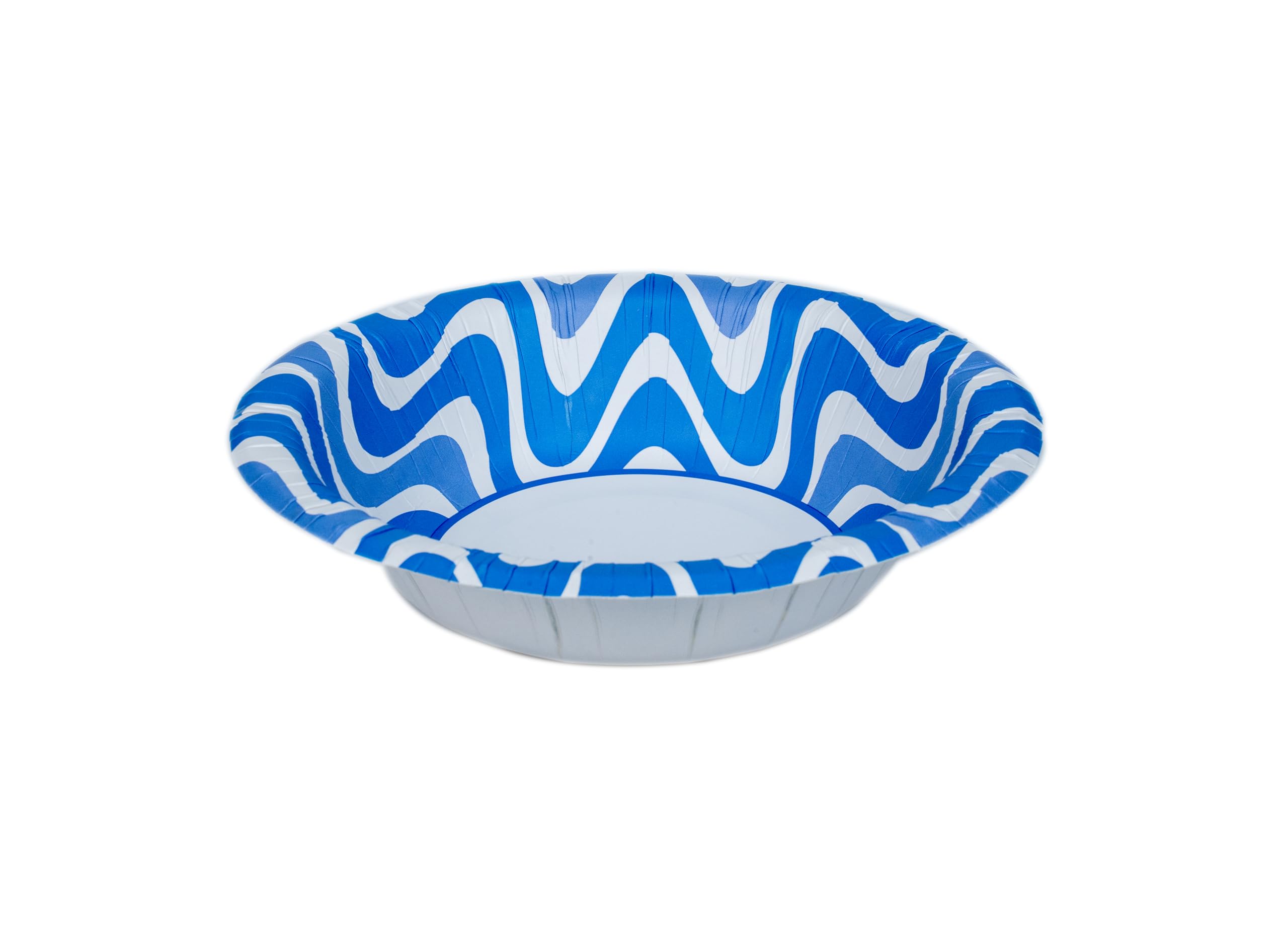 Glad Cuencos de papel desechables para uso diario con diseño de onda azul, resistentes a los cortes, cuenco apto para microondas para todos los alimentos y uso diario, 16 onzas, 50 unidades, paquete