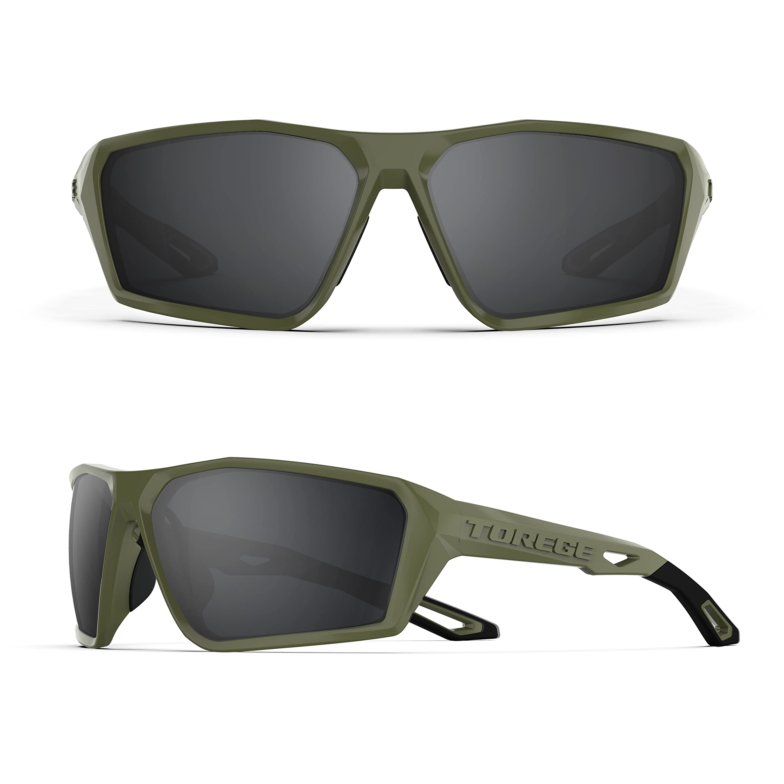 TOREGE Gafas de sol deportivas polarizadas para hombres y mujeres tiro ciclismo correr golf pesca gafas de sol lente duradera