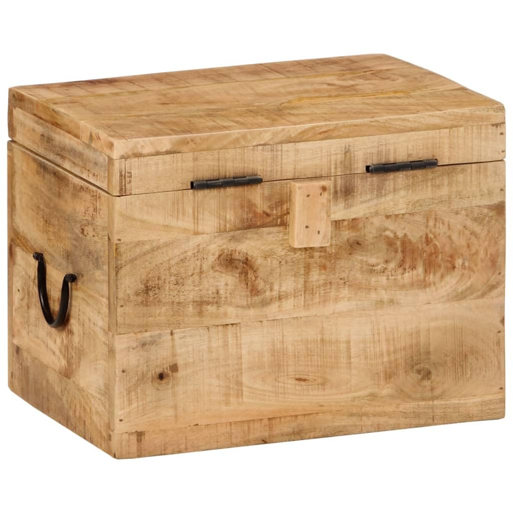 vidaXL Boîte de Rangement, Coffre à Outils avec Couvercle, Bac de Rangement, Organisateur de Salon Chambre, Industriel, Bois Massif d'Acacia