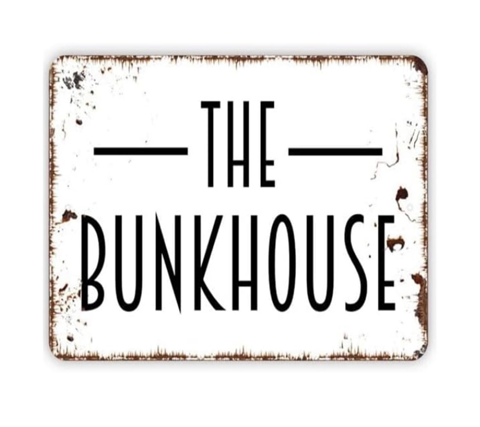 EKFBQBGW Western Ranch Bunkhouse Farmhouse Decor Metal Sign Country Tin Art for Home Bar or Man Cave Wall Indoor Outdoor 8 X 12 inch