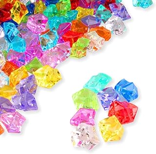PMLAND Acrylic Ice Rocks Crystals Gems 180 Pieces Bag for Vase Filler Table Scatter Party Wedding Arts Crafts Decoration a...