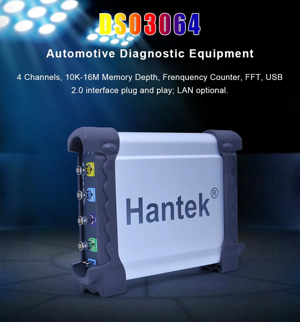 Hantek Qingdao DSO3064/A Oszilloskop, Hantek DSO3064/A, 4 Kanäle, virtuelle Diagnostik, Oszilloskop, digital, 200 MS/s, 60 MHz, Oszilloskop (DSO3064)