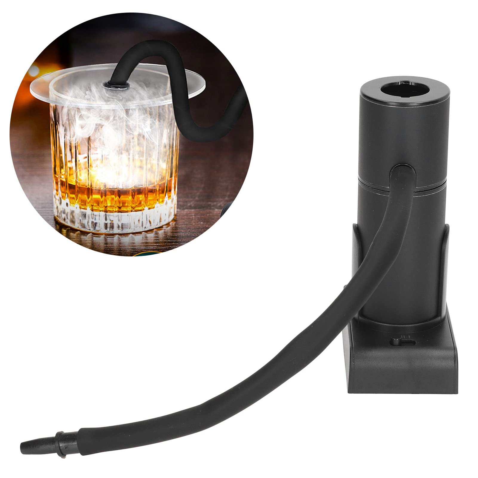 Generic Kit de Infusor de Mano Ajustable para Ahumador de Cócteles y Bebidas para Barbacoa y Cocina, Apto para Cócteles Carnes, Fabricado en Aluminio (BLACK)