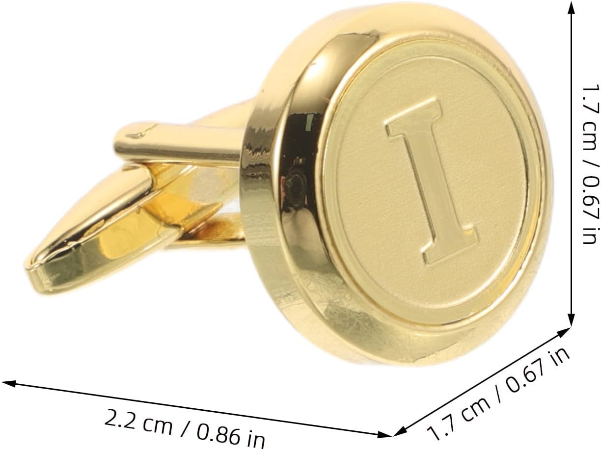 2pcs 2pcs Initial Cufflinks for Men Copper Gold Formal Shirt Jewelry image 2