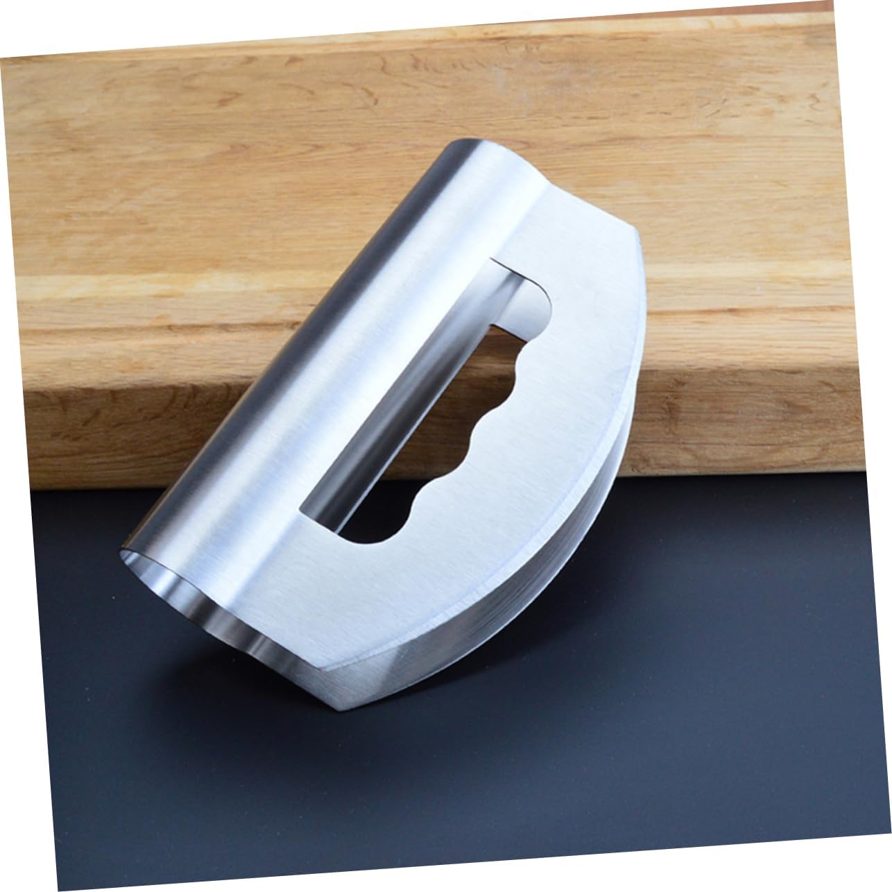 Stainless Steel Salad Chopper Double Knife with Ergonomic Handle