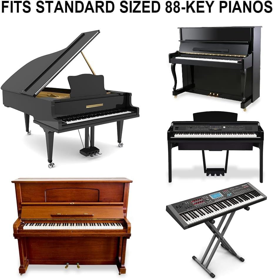 Miniatura 6 de Etiquetas extraíbles para teclas de piano, etiquetas de notas para 88 teclas de tamaño completo, calcomanías de teclado de piano de silicona