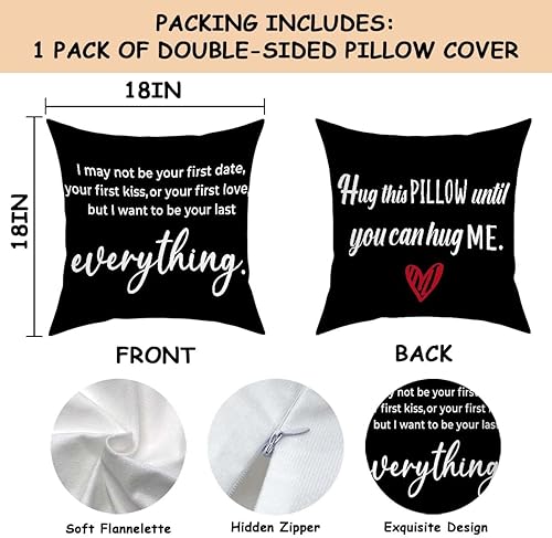 Miniatura 2 de Abraza esta almohada hasta que puedas abrazarme, almohada reversible de 18 x 18 pulgadas, decoraciones inspiradoras para el hogar, sofá, habitación,