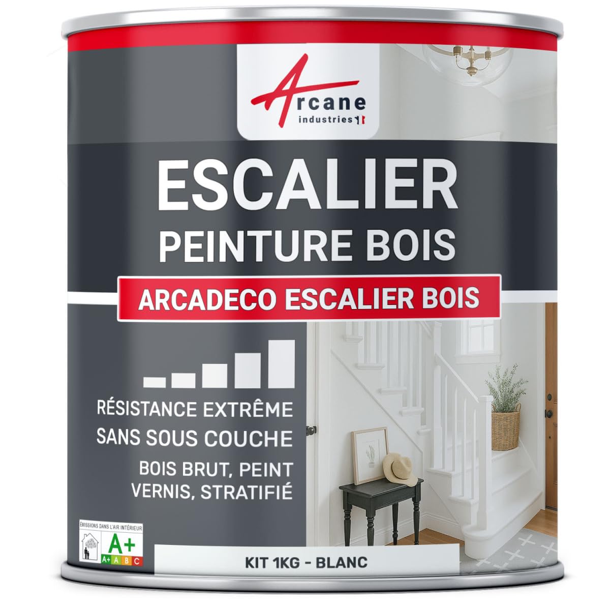 ARCANE INDUSTRIES Peinture pour escalier en Bois - 1 kg Blanc
