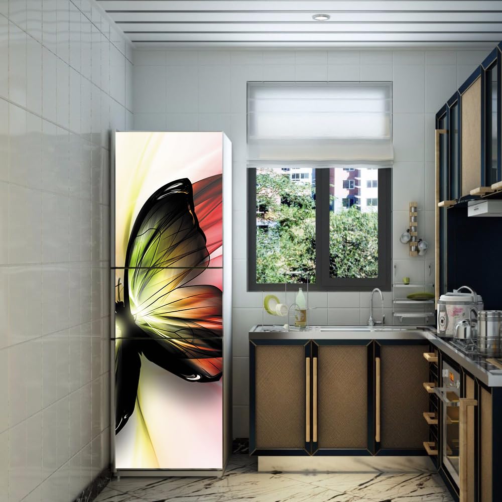 Fondo de Pantalla Pegar el Papel Fridge Stickers to Cover Full Doors 3D Black Gold Self Adhesive Refrigerator Door Sticker Professional Wallpaper 60X273CM(60X150CM)