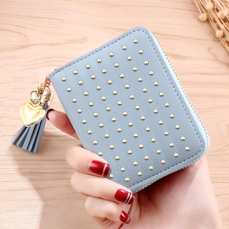 Credit Card Holder Wallet Ladies Purse Wallet PU Small Card Case, Business Mini Change Purse with Zipper Coin Pocket
