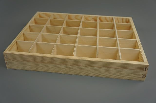DECOCRAFT Plain Wooden Boxes 30 Comparments Chest Wooden Storage Jewellery Keepsake 30-BW