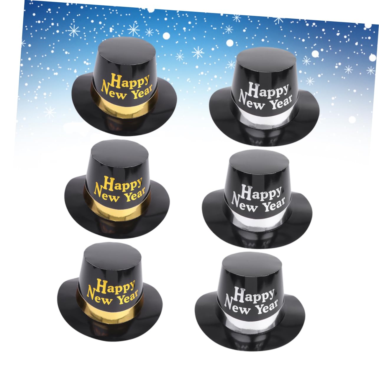 2 Sets Silvester-zylinderhut Party Neujahrshüte Lustige Partygeschenke Buchstaben-zylinderhut Für Feiern 6 Stück * 2