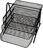 Sparco 90206 3-Tier Steel Mesh Desk Tray, Black (11 5/8