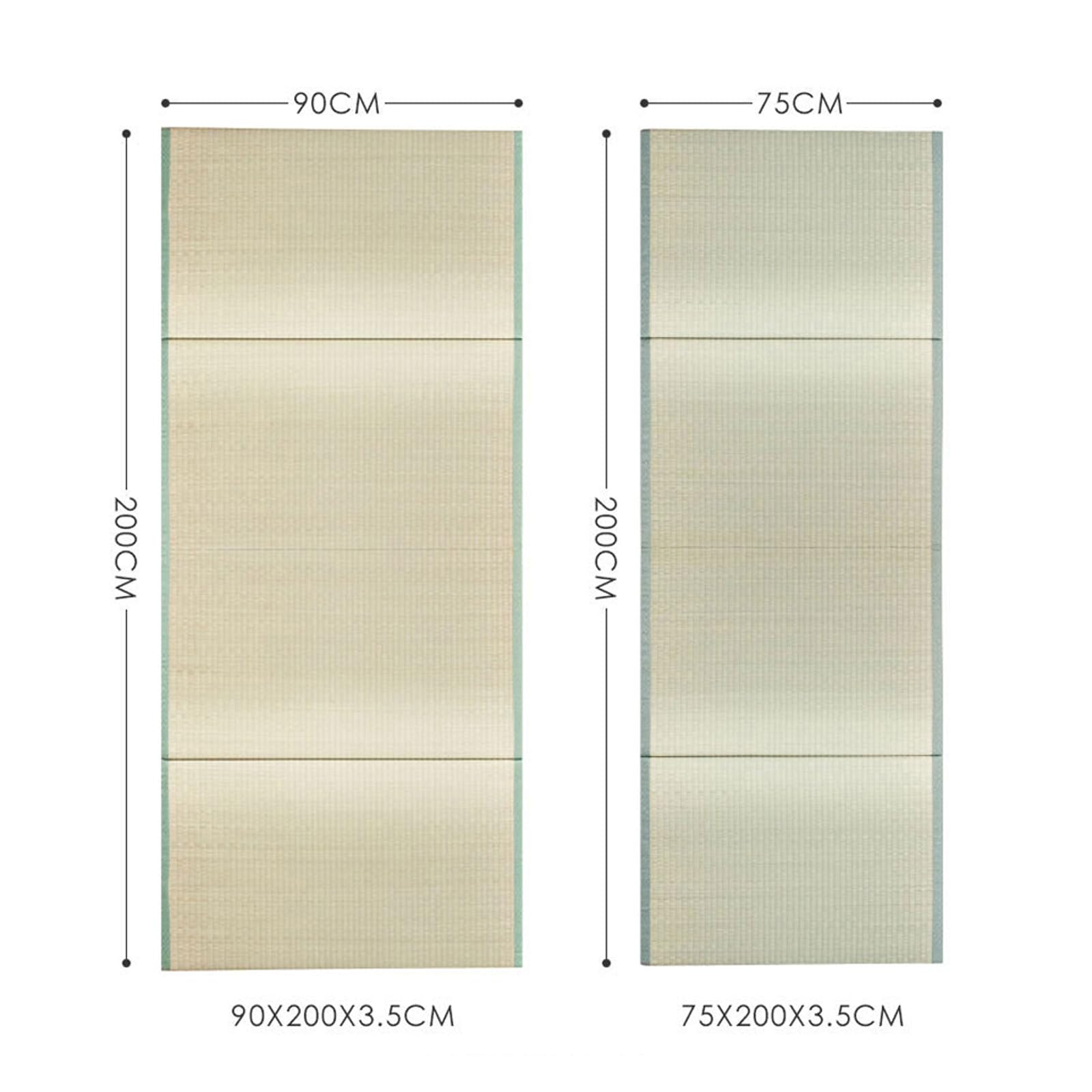 Tatami Japonais,en Herbe Naturelle Bon pour Le Dos des épaules Tatami Pliable,Pliable pour La Méditation du Sommeil Yoga Et La Zen Matelas Japonais(Size:90x200x3.5cm)