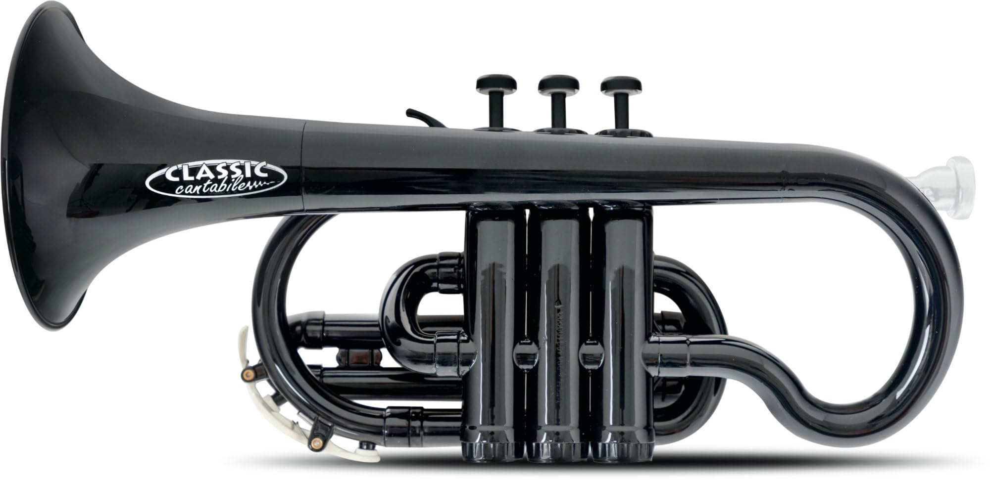 Classic Cantabile MardiBrass Cornet en plastique - valves en aluminium - seulement 520 g léger - avec embouchure et housse - noir